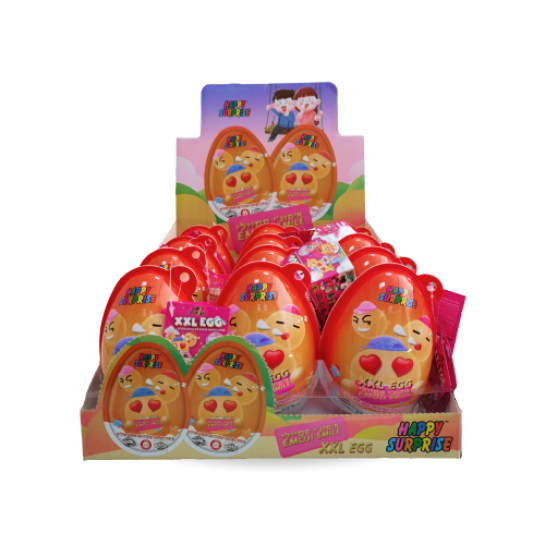 Яйцо XXL с жевательным мармеладом и большой игрушкой для девочек (6 х 12 шт)